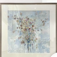 本艺术空间 孙岩油画数位版画作品《花》45×45cm 水彩纸 灰咖色实木画框