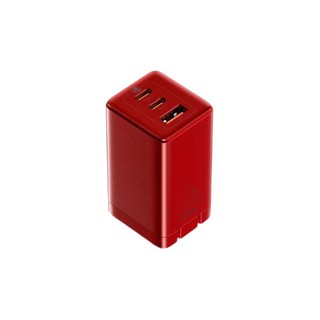 BASEUS 倍思 CCGAN65C3 氮化镓充电器 USB-A/双Type-C65W +双Type-C 100W 数据线 1m 红色