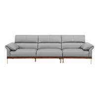  顾家家居 KUKA  DK.1095 意式皮艺沙发 3右+1.5左 大地灰