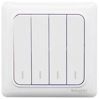 Schneider Electric 施耐德电气 Brillyn睿意系列 A3E34_1A 四开单控开关 白色