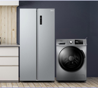 Midea 美的 BCD-606WPKZM（E）+MD100VT55DG-Y46B 冰箱洗衣机套装