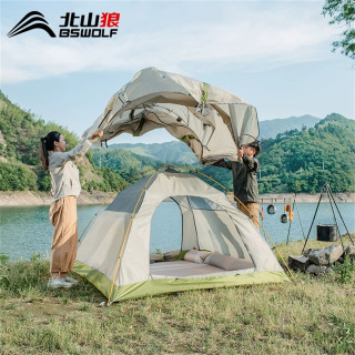 北山狼bswolf高山雪地帐篷双人双层手搭户外露营帐篷带雪裙风条防暴雨