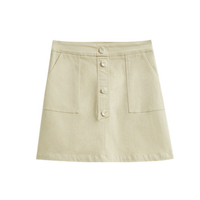 HOPESHOW 红袖 女士牛仔A字半身裙 89120091515 香草黄 L