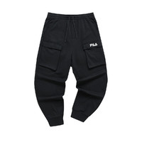 FILA 斐乐 FUSION系列 男子运动长裤 T11M211604F-BK 深黑 M