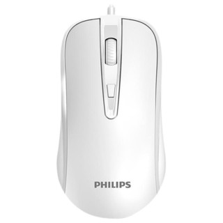 PHILIPS 飞利浦 SPK7214 静音版 有线鼠标 1600DPI 白色