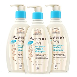 Aveeno 艾惟诺 每日倍护系列 婴幼儿洗发沐浴露 354ml*3瓶 压泵装