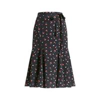 HOPESHOW 红袖 女士鱼尾半身裙 90122041501 黑底花 XL