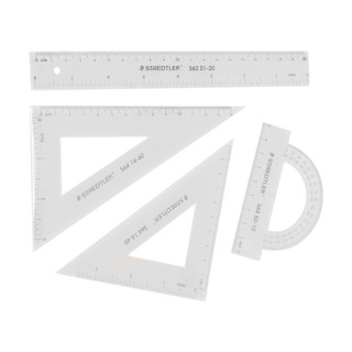 STAEDTLER 施德楼 569 学生套尺 透明 4件套