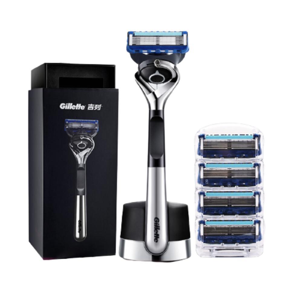 Gillette 吉列 锋隐致顺手动剃须刀 引力盒经典黑 1光滑刀架+5刀头+磁力底座