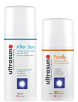 ultrasun 优佳 家庭型防晒霜 SPF 30 - 超敏感肌肤（100ml）和Ultrasun 晒后修复乳