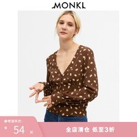 MONKI2021夏季新款 通勤风小众印花衬衣宽松长袖衬衫女0878649
