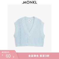 MONKI2021春夏新款奶白色短款针织无袖背心女外搭薄款上衣0960926