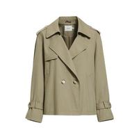 HOPESHOW 红袖 女士短款风衣 90120270702 沉静灰绿 XS