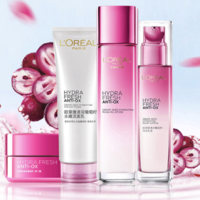 L'OREAL PARIS 欧莱雅葡萄籽护肤4件套补水保湿持久滋润修护肌肤礼盒女