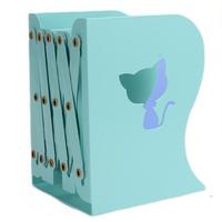 SENMU 可伸缩书立架 大号 镂空猫咪蓝 单个装