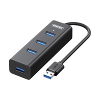 UNITEK 优越者 Y-3089 USB3.0集线器 一分四 0.3m 简约黑+OTG转接头