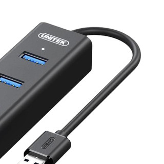 UNITEK 优越者 Y-3089 USB3.0集线器 一分四 0.3m 简约黑+OTG转接头