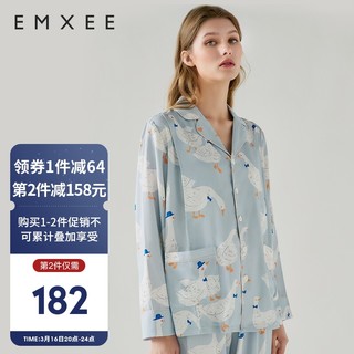 EMXEE 嫚熙 月子服春秋 产后哺乳孕妇睡衣居家外出可外穿哺乳睡衣套装家居服 嫚熙大鹅L码