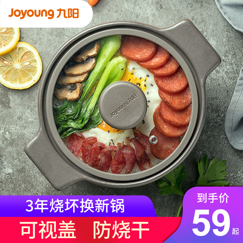 Joyoung 九阳 砂锅煲汤炖锅家用燃气煤气灶专用耐高温沙锅陶瓷煲小号煲仔饭  1.0L适合1人食