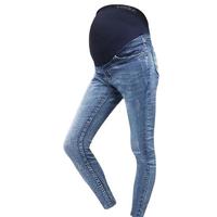 loveloc 2206 孕妇九分牛仔裤 春夏款 经典蓝磨白 L