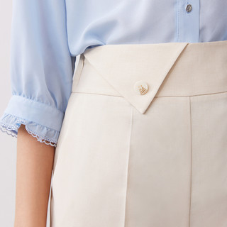 LILY 丽丽 KP波系列 女士西裤 121309C59546042 米白色 XL