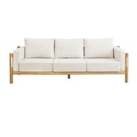 WEISHAYUANMU 维莎原木 w8089 简约布艺沙发 三人位 米白色