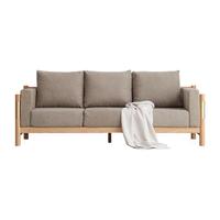 WEISHAYUANMU 维莎原木 w8089 简约布艺沙发 三人位 咖色