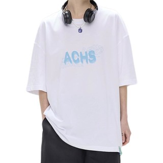 ACHS AWAKE 男女款圆领短袖T恤 ACHS21B1119Z 白色 S