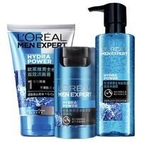 L'OREAL PARIS 巴黎欧莱雅 水能保湿系列 男士护肤套装 (水能润泽双效洁面膏100ml+水能保湿酷爽水凝露120ml+滋润乳50ml)