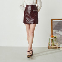 秋水伊人 女士亮皮包臀半身裙 6110209080093