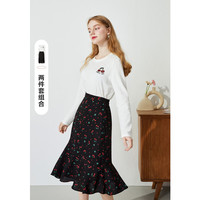 秋水伊人 女士半身裙两件套 6110201134020