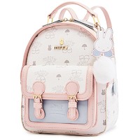 Miffy 米菲 双肩包 旅行春游包包 粉白色