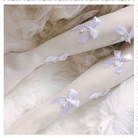 pinkyo手作 Lolita洛丽塔 蝴蝶结连裤袜