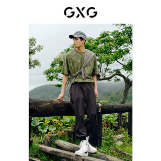 GXG男装 户外系列潮流满印圆领短袖T恤2022年夏季新品