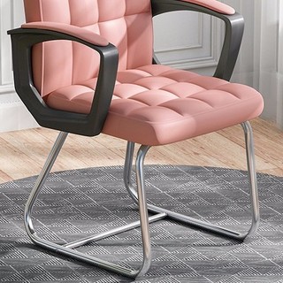 家无界 现代简约靠背椅 粉色 皮艺加固加厚款