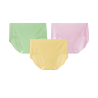 CrabSecret 螃蟹秘密 女士三角内裤套装 PCR22NKt10b10W 3条装(豚草绿+布丁黄+藕荷粉)