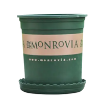 HUANQIU 环球 庭院塑料花盆 深绿 16cm 带托盘