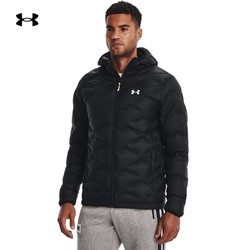 UNDER ARMOUR 安德玛 官方UA Lightweigh男子秋冬保暖训练运动白鸭绒羽绒服夹克外套1373461 黑色001 S