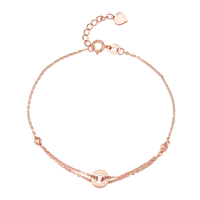 周大生 18K金圆牌手链