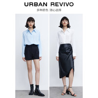 URBAN REVIVO OL风薄款翻领长袖开襟衬衫 WG07R2BN2001