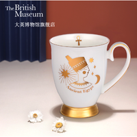 大英博物馆 埃及女王系列骨瓷杯 釉上花纸印金