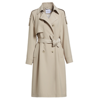 HOPESHOW 红袖 女士长款风衣 90121030702 中米 XL