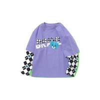 balabala 巴拉巴拉 208122100113-70117 男童假两件T恤 紫色 120cm
