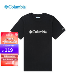 Columbia 哥伦比亚 2022春夏新款Columbia哥伦比亚T恤男户外休闲吸湿圆领短袖JE1586
