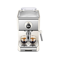 ACA 北美电器 意式咖啡机商用家用全半自动蒸汽式打奶泡 米白色+不锈钢色