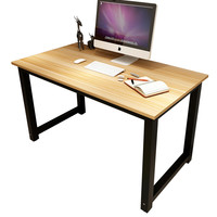 雅美乐 YSZ386 简约现代电脑桌 浅胡桃色+黑钢架