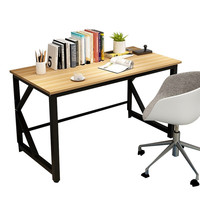 雅美乐 YSZ394 简约现代电脑桌 浅胡桃色+黑钢架