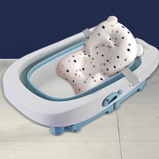 奔麦 THSD12 儿童折叠浴盆 静谧蓝+浴垫