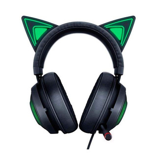 RAZER 雷蛇 北海巨妖 萌猫版 耳罩式头戴式主动降噪有线游戏耳机 黑色 USB-A