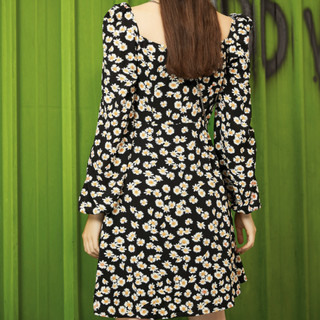 EPTISON 衣品天成 梵星向日葵系列 女士短款连衣裙 AWQ140 黑色 S